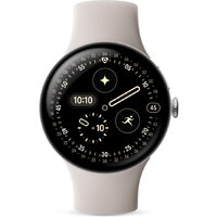 Умные часы Google Pixel Watch 4 45 мм (глянцевый серебристый/фарфор, спортивный силиконовый ремешок) - Превью изображения №3 — Интернет-магазин 7 дней
