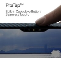 Чехол для телефона Pitaka Ultra-Slim для iPhone 17 Pro Max (1500D Black/Blue Twill) - Превью изображения №4 — Интернет-магазин 7 дней