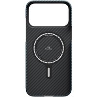 Чехол для телефона Pitaka Ultra-Slim для iPhone 17 Pro (1500D Black/Blue Twill) - Превью изображения №2 — Интернет-магазин 7 дней