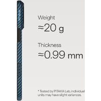 Чехол для телефона Pitaka Ultra-Slim для iPhone 17 Pro (1500D Black/Blue Twill) - Превью изображения №3 — Интернет-магазин 7 дней