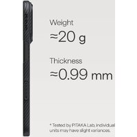 Чехол для телефона Pitaka Ultra-Slim для iPhone 17 Pro (600D Black/Grey Twill) - Превью изображения №3 — Интернет-магазин 7 дней