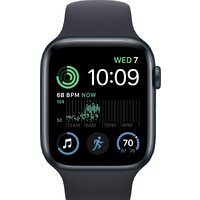 Умные часы Apple Watch SE 2 44 мм (алюминиевый корпус, полуночный/полуночный, спортивный силиконовый ремешок S/M) - Превью изображения №2 — Интернет-магазин 7 дней