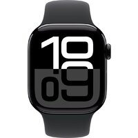 Умные часы Apple Watch Series 10 42 мм (алюминиевый корпус, черный/черный, спортивный силиконовый ремешок S/M) - Превью изображения №2 — Интернет-магазин 7 дней