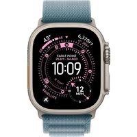 Умные часы Apple Watch Ultra 3 LTE 49 мм (титановый корпус, природный/голубой, текстильный ремешок размера L) - Превью изображения №2 — Интернет-магазин 7 дней