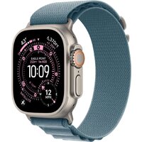Apple Watch Ultra 3 LTE 49 мм (титановый корпус, природный/голубой, текстильный ремешок размера S)